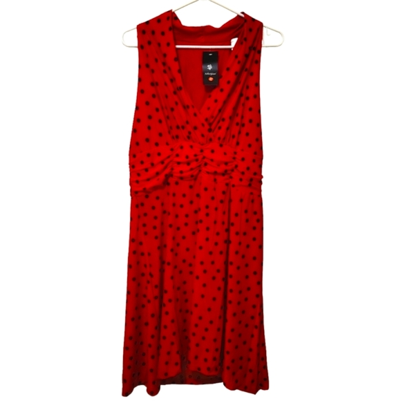Sibeijiao Dresses & Skirts - New Red Polka Dot Silk Blend Dress – 65% Silk, Size XL